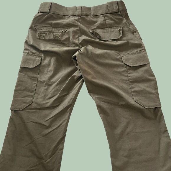 5.11 Tactical Pro Pants Womens 30x34 Relaxed Fit Green Ripstop Cargo Workwear - Picture 2 of 16